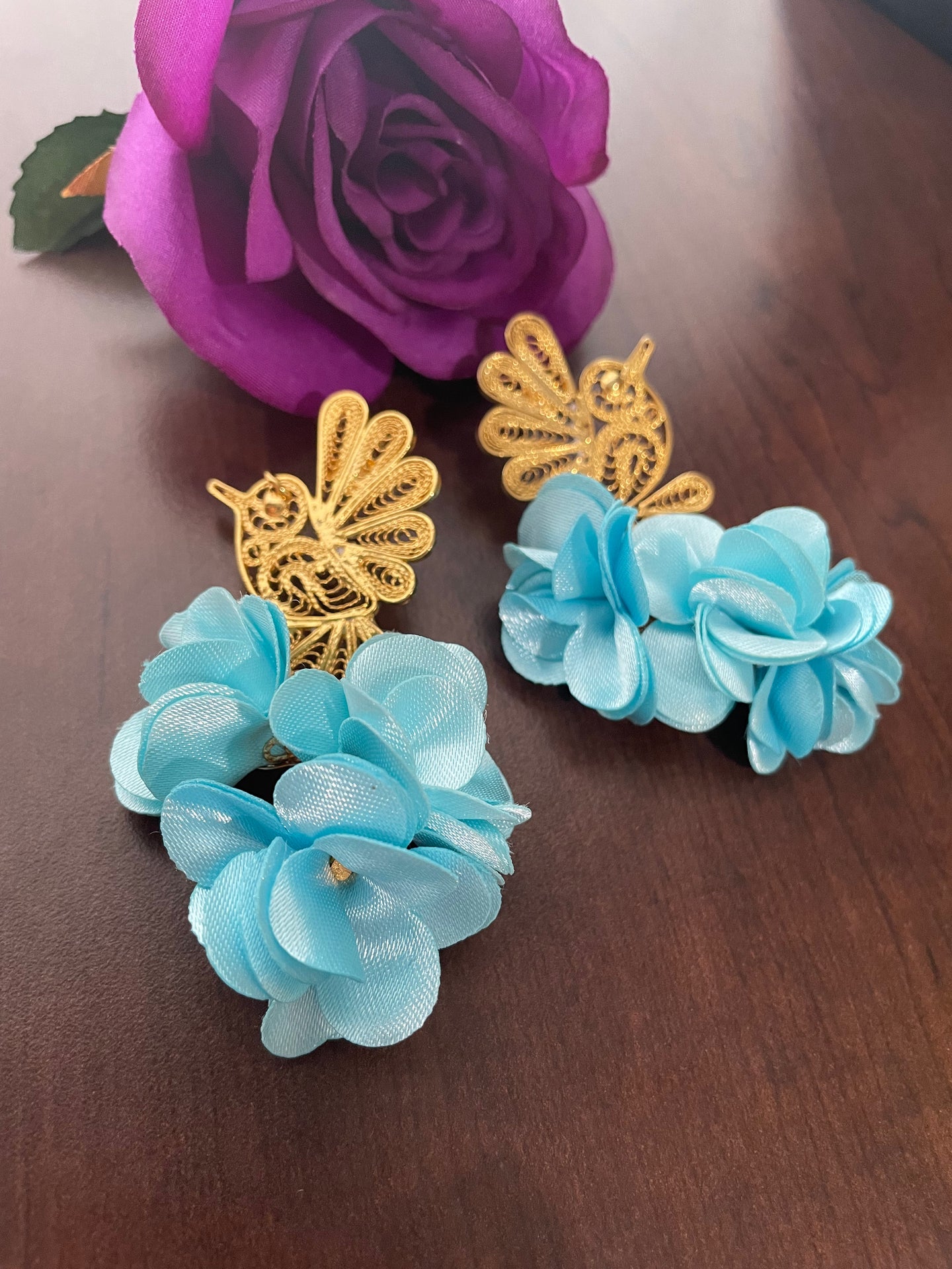 Filigrana aretes colibri Blue