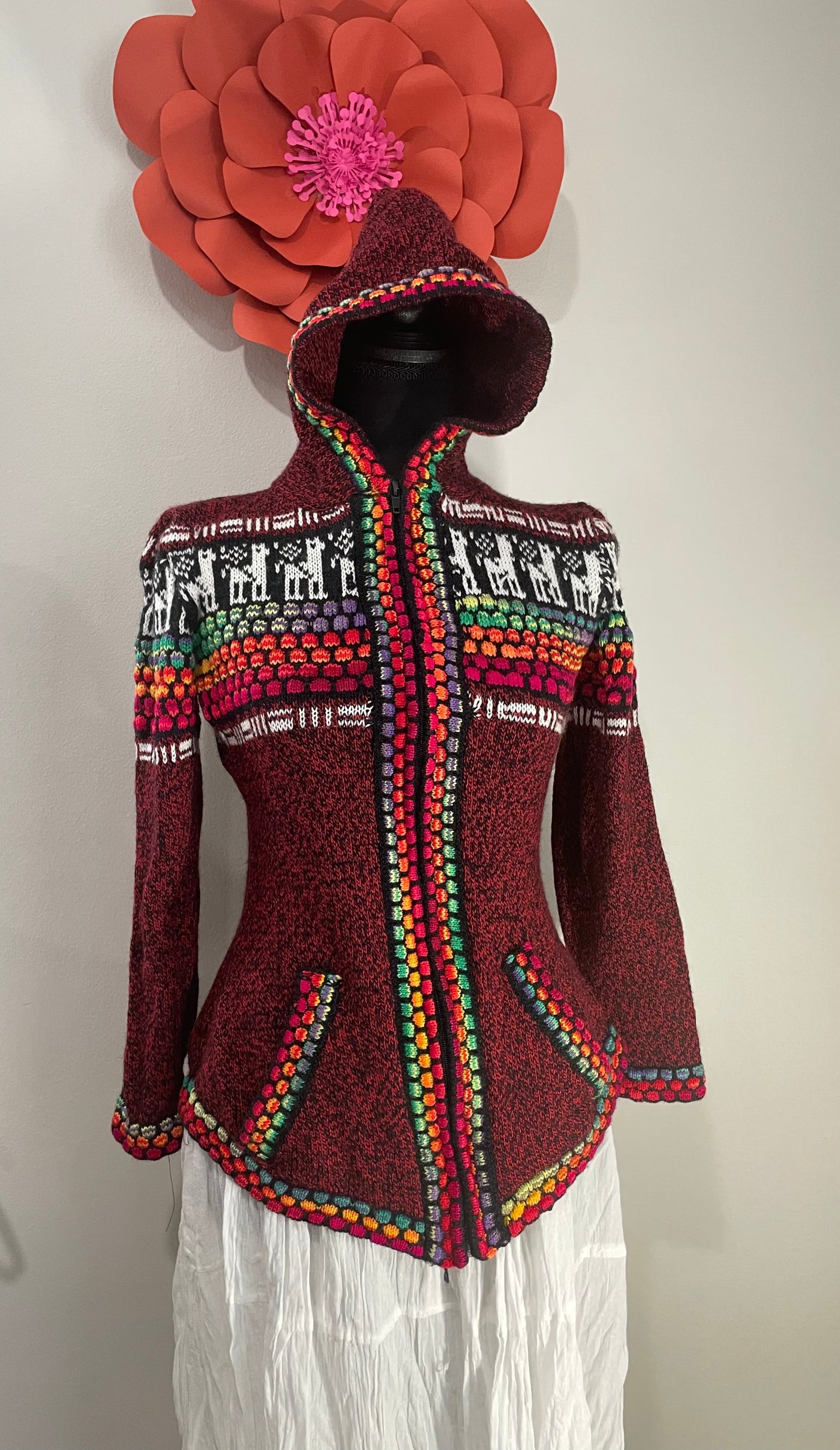 Women's Alpaca Full Zip-up Sweater