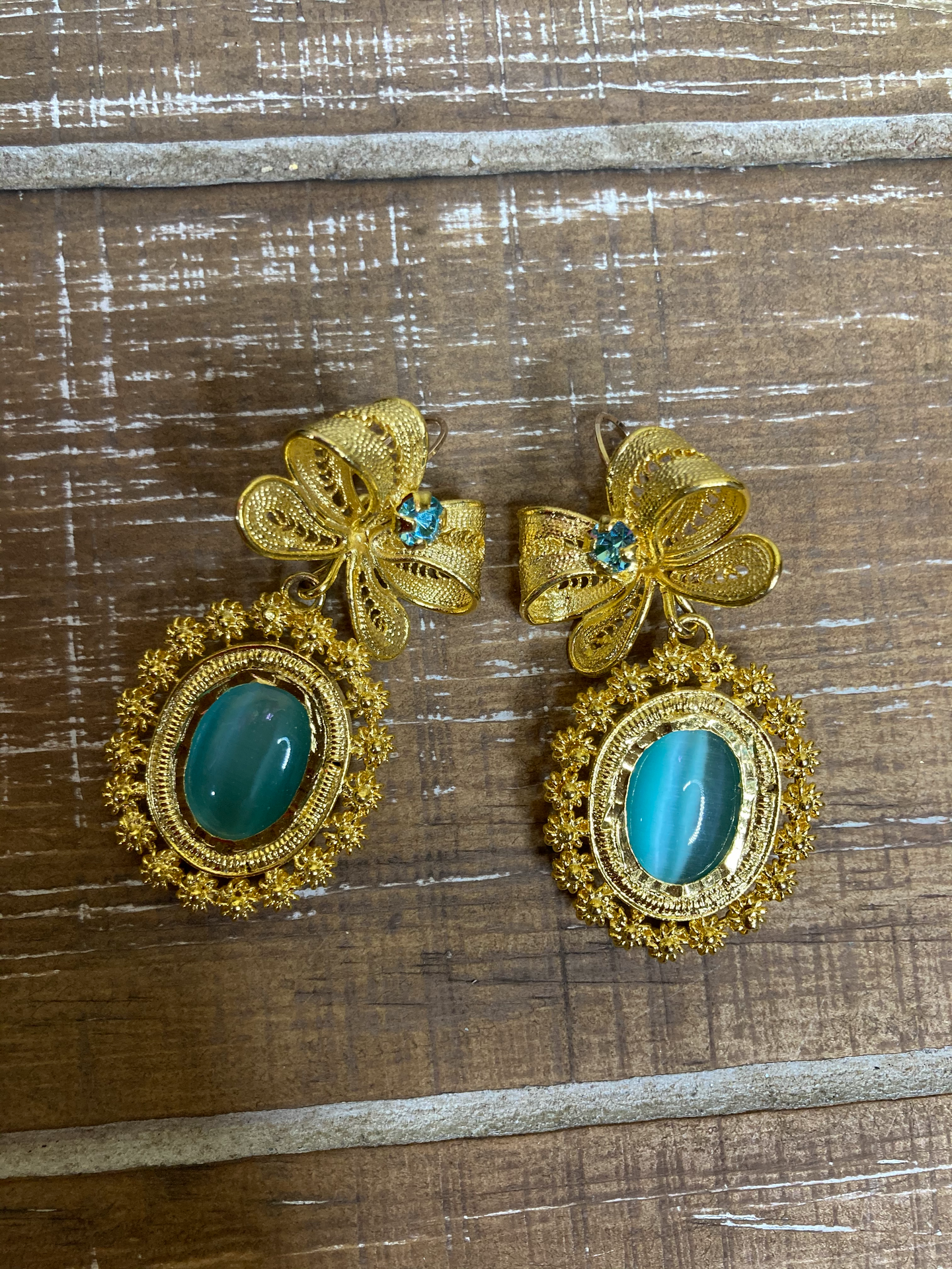 Turquoise Filigree Earrings