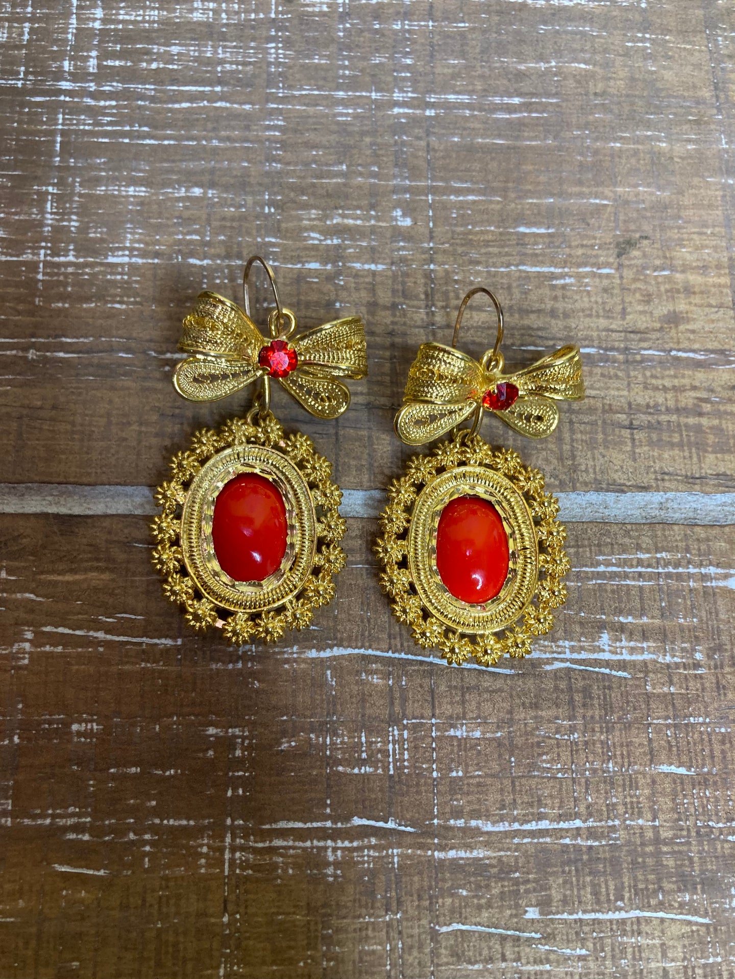 Red Bow Earrings